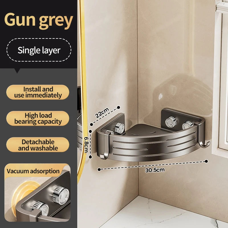 Tick on Suction Cup No - Drill Bathroom Corner Shelf for Shampoo Tissue Storage - View 9 | SAMAG
