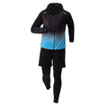 5 - Piece Men's Quick - drying Sports Suit Fitness Running Tight Elastic Trousers With Cap Gradient Coat - View 3 | SAMAG