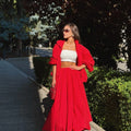 Women Oversized Hooded Zipper Jacket Maxi Long Skirt Two | SAMAG