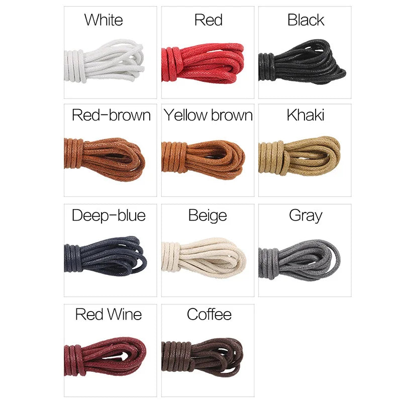 70/90/120/150/160CM Waxed Cotton Round Shoe laces Leather Shoes lace Waterproof ShoeLaces Men Boots Shoelace Shoestring