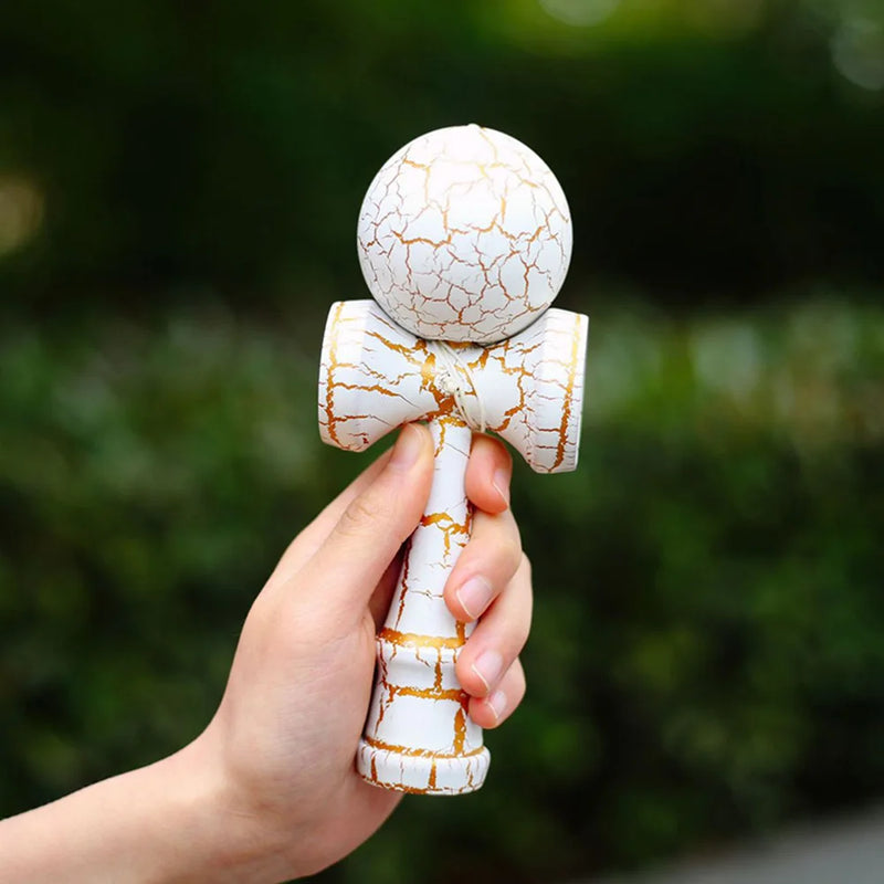Crack Painted Kendama Toy Outdoor Fitness Balls Train Eye-hand Coordination for Children Adults Outdoor Fun Juggling Sports Ball