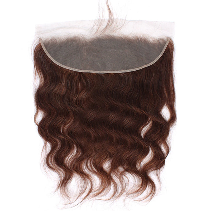 HairUGo Brazilian #4 Body Wave 13x4 Lace Frontal 13X4 Human Hair Lace Front Remy Brown Lace Frontal With Baby Hair Transparent