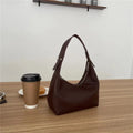 Fashion Large Capacity PU Hobo Bag Korean Style Solid Color Shoulder Bag Handbag Fashion Design French Style Handbag Outdoor