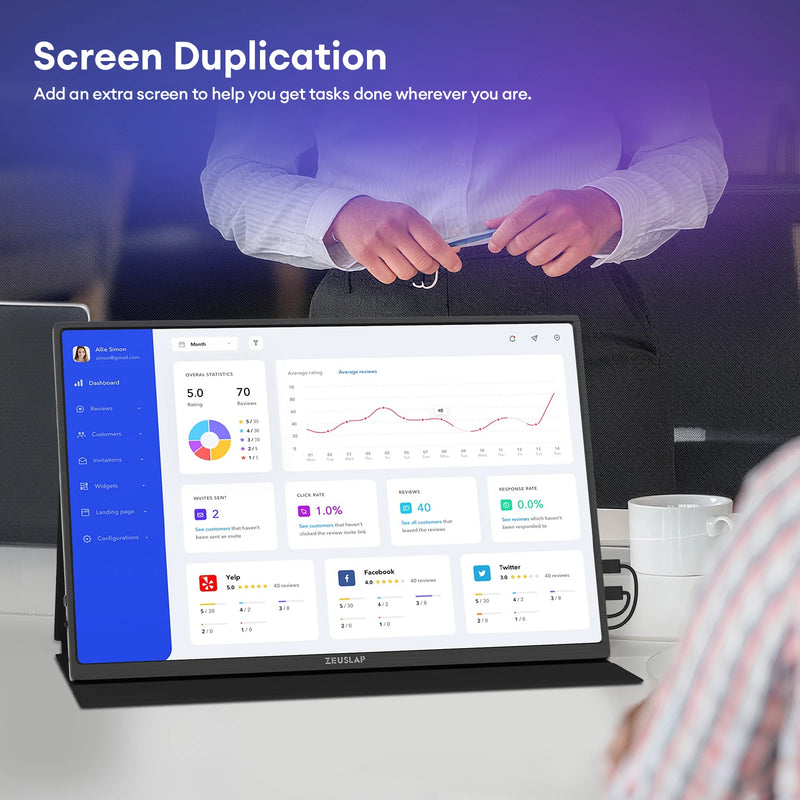 ZEUSLAP 16" 2.5K 144hz Portable Monitor 2560*1600 16:10 - Visuel 5 | SAMAG