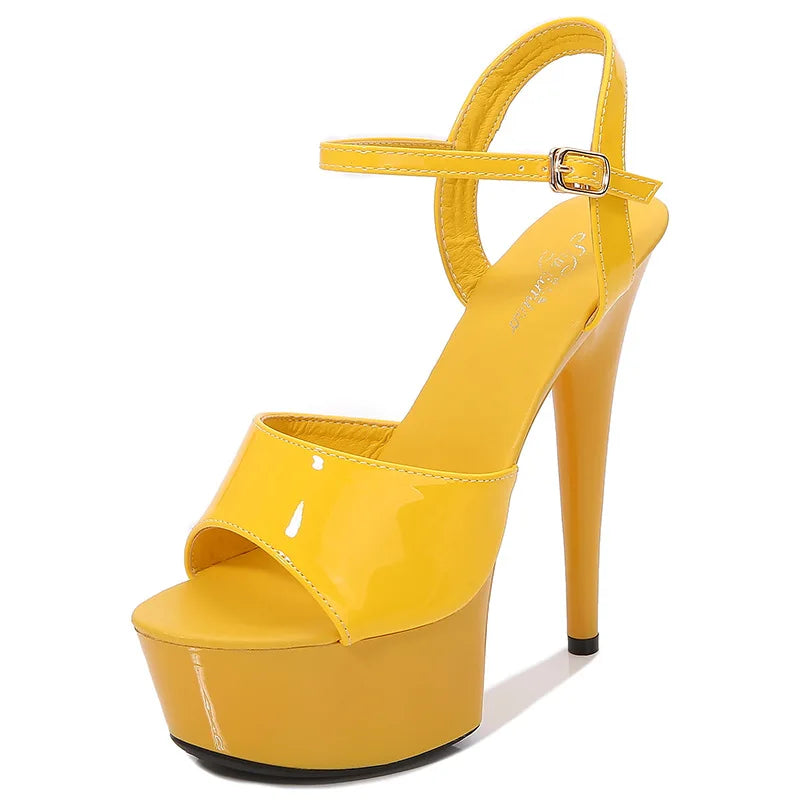 New Pole Dance Shoes Stripper High Heels Women's Sexy Show Shoes Sandals Party Club 15 CM Platform High-heeled Wedding Footwear