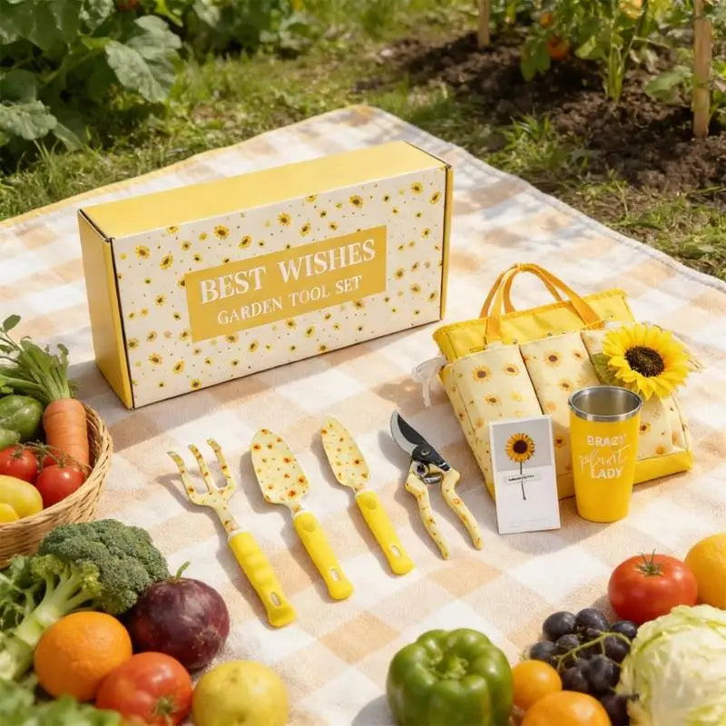Last Gardening Gift Set Highlighting Beautiful Flower Plan Finish With Fundamental Devices And Insulated Cup M4YD