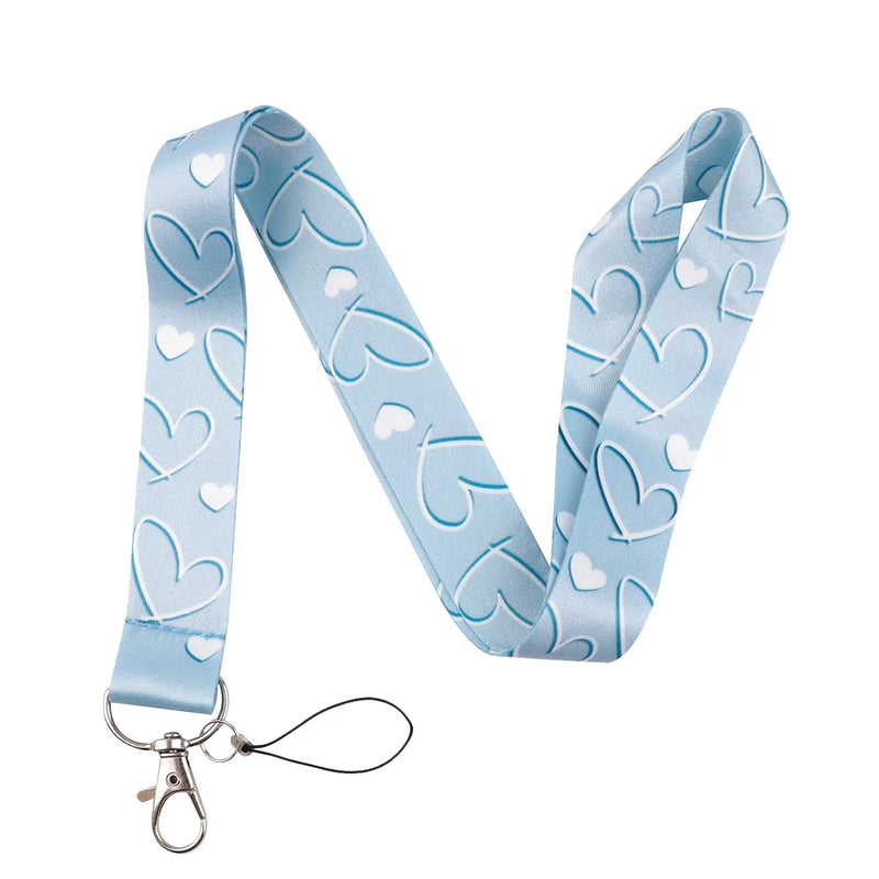 Heart Lanyard Simple Style Neck Strap for Key ID Card Cell Phone Straps Badge Holder DIY Hanging Rope Neckband Accessories