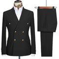 Double-breasted suit for formal occasions, gold buttons, men's outfit for weddings, dinners and parties