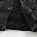 New High Quality Leather Jacket Men Fashion Slim Mens PU Windbreaker Coat Men Leather Outerwear Fleece Casual Suede Jacket