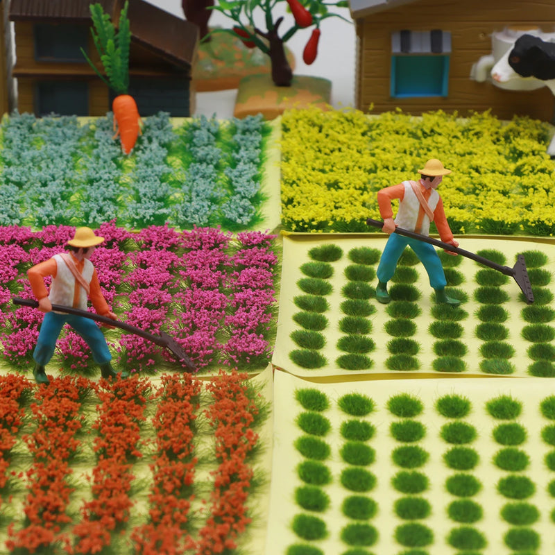 Dollhouse Micro Landscape Courtyard Garden Greening Decor Micro Scale Architecture Sand Table Scene Stickable Flower Clust Model