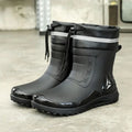 Men's New Short Rain Boots with Elastic Cuff Waterproof Non-Slip Soft Sole Work Rubber Shoes