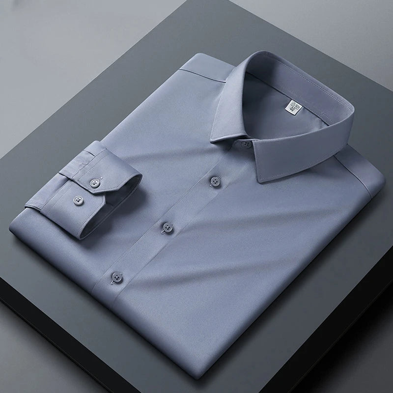 Long sleeved shirt for men's business casual orange | SAMAG