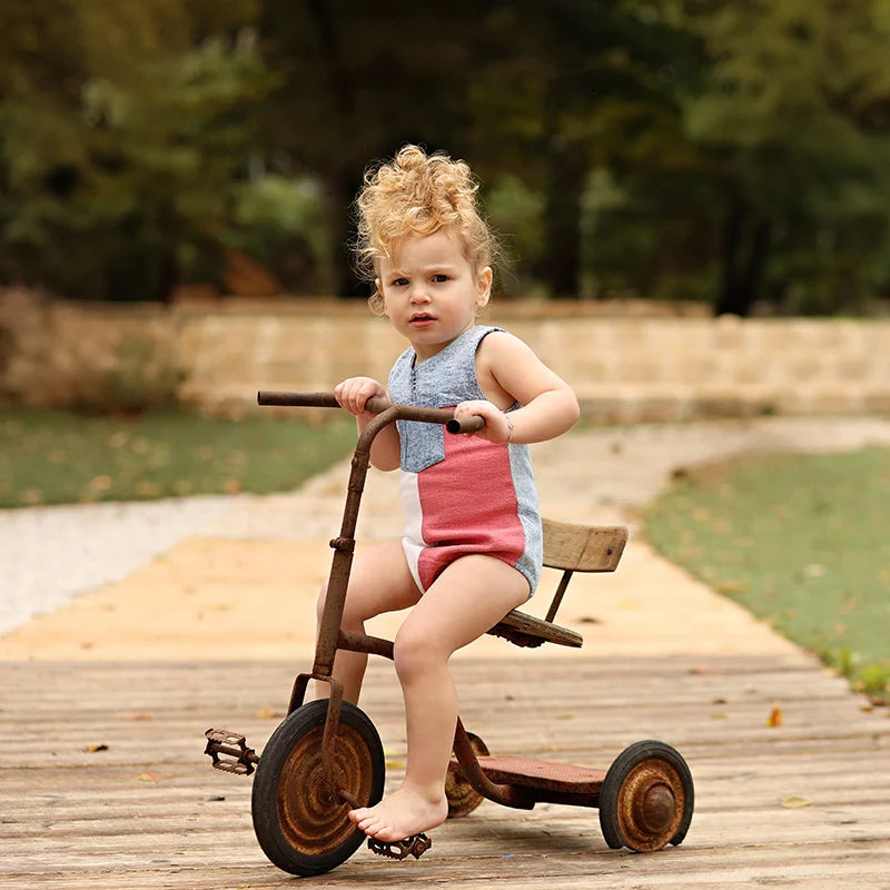 Summer Denim Collection Girls Dress Set Cute Baby Rompers - View 4 | SAMAG