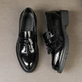 Business Tassel Loafers Shoes Slip on Casual Thick Bottom Leather Black Dress Party Shoes Boat Loafers For Man Fashion Moccasins