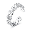Fansilver S925 Sterling Silver Toe Rings for Women Adjustable White Gold Plated Flower Cz Snake Twist - Visuel 10 | SAMAG