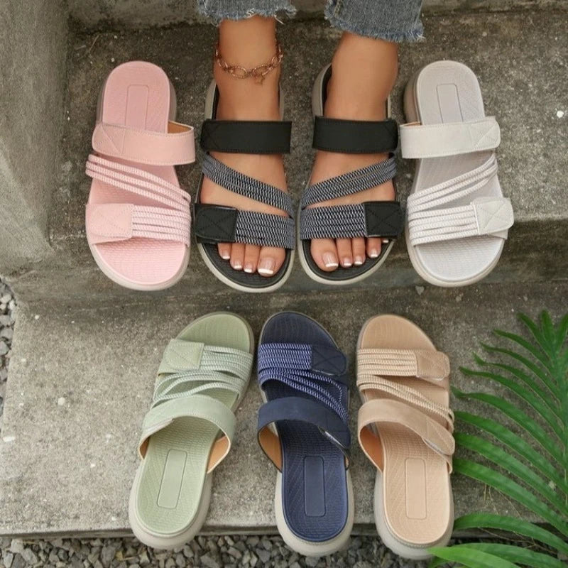 2026 Women's Thick Sole Slippers Sandals Plus Size Lightweight Sweet Slipper Beach Sandal for Woman Sandalias De Mujer Verano