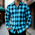 Men's Classic Red and Black Plaid Long-Sleeved Shirt | SAMAG