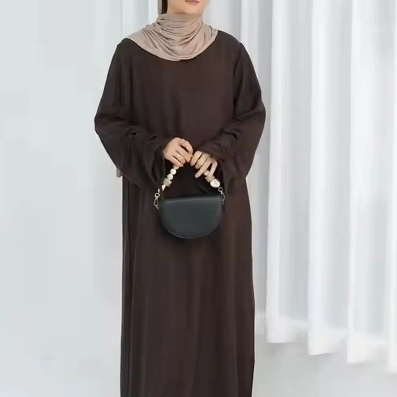 Eid Islamic Modest Dress for Women Abaya Lace-up Sleeve | SAMAG