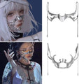 Exaggerate Cyberpunk Luxury Women Mask Fashion Metal Chain Nose Face Ornament Trendy Jewelry Masquerade Accessories Gifts