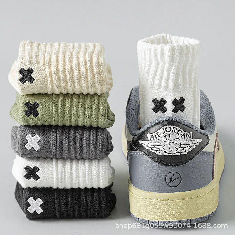 Pairs Men's Spring Autumn Mid Tube Socks Pure Cotton | SAMAG