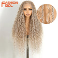 FASHION IDOL 13x4 Twist Box Braided Lace Frontal Wigs For Women Synthetic Braids Wigs Ivory White Faux Locs Goddess Lace Wigs