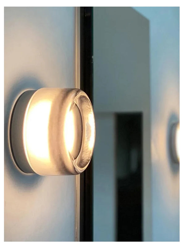Modern Circular Wall Lamp LED Glass Wall Lamp Sconce Living Room Corridor Bedroom Bathroom Home Decoration Indoor Lighting