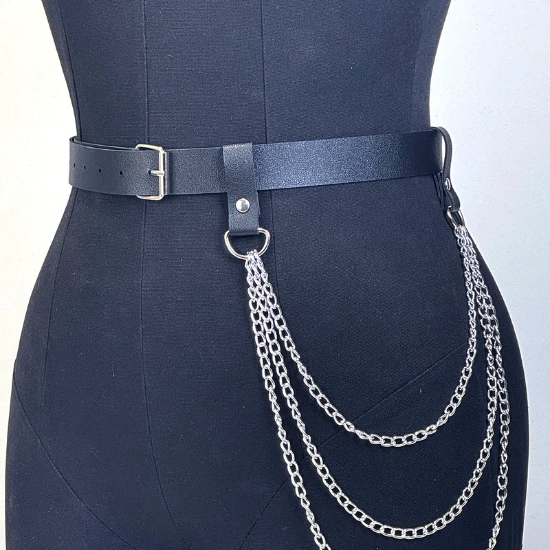 Women Fashion Waist Belt Leather Strap Chest Strap Suspenders for Women Decorative Harness Straps Gothic Clothing Accessorie