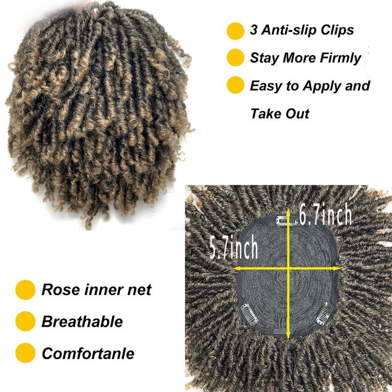 Synthetic Dreadlock Braided Half Wig Black Brown Blonde Grey Soft Faux Locs Natural Style Cosplay Costume Party Daily Anime Wigs