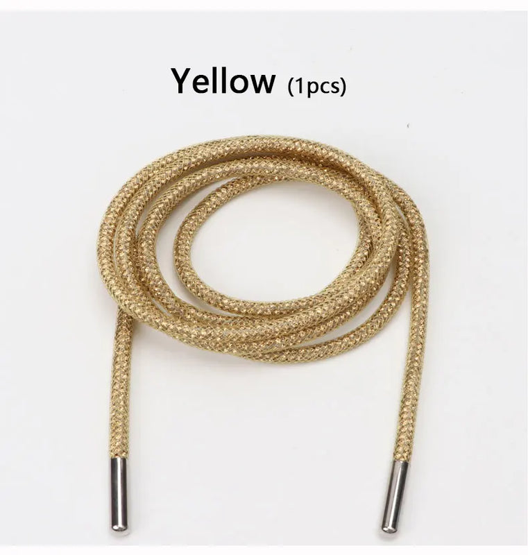 Colorful Shiny Shoestrings Sneakers Luxury Crystal Rhinestone Rainbow Diamond Shoelaces Round Clothes Bags Belt Shoe Accessories