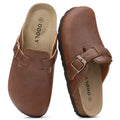 Comwarm Vegan Leather Clogs Womens Men's Cork Footbed Mules Slip on Potato Shoes with Arch Support Classic Cork Slippers shoes