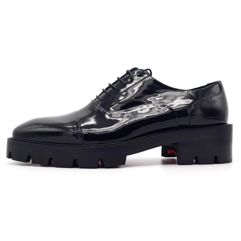 New Design Genuine Leather Casual Dress Oxford Shoes Men Fashion Thick Sole Office Business Wedding Shoes Male Black