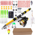 FTK 1.8M Portable Spinning Fishing Rod Reel Full Kits Carbon Fiber Carp Rod Wheel Travel Set Accessory
