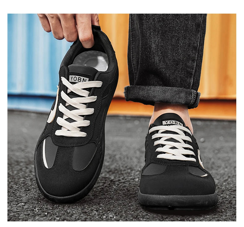 Men's Casual Sports Shoes with Low Heel Round Toe Soft Sole Multi-color Design Fashionable Large Size Walking Board Shoes