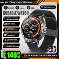 Military Grade Alloy Smartwatch 1400mAh Long Standby Waterproof SOS Emergency Flashlight BT Call Outdoor Sports Watch For Men