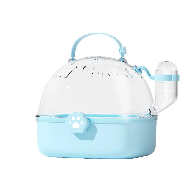 Transparent Pet Carriers Cage Breathable Escape-Proof Travel Pet Cage Ventilated with Water Bottle Pet House for Small Pet