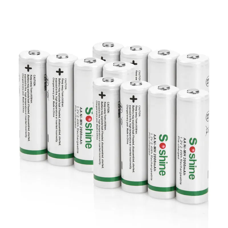 Soshine 1.2V AA Ni-MH Rechargeable Batteries 1.2V 2000mAh Supper Low Self Discharge Batteries for Flashlight Remote Control Toy
