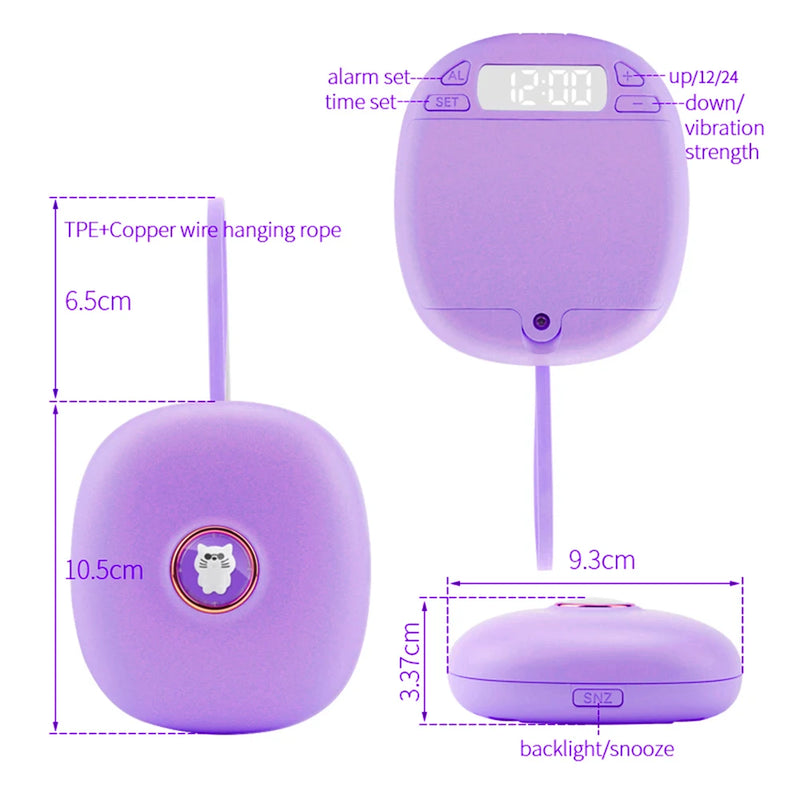 TS-BC670 Silent Vibration Alarm Clock Students Wake Up Strong Wake Artifact Creative Cute Pet Mute LED Digital Clock