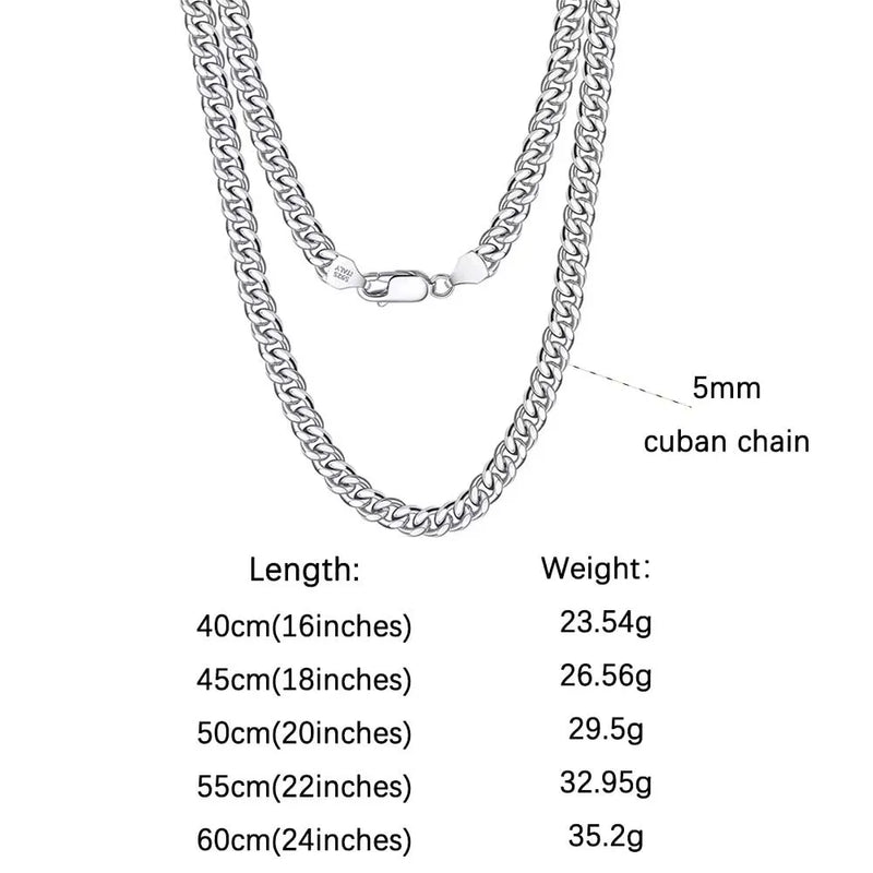 ORSA JEWELS 100% 925 Sterling Silver Link Chain Necklaces Minimalism Snake/Paperclip/Box/Figaro/Chopin/Cuban Chains 40-60cm