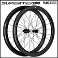 SUPERTEAM 700C Disc Brake Carbon Wheels UCI Quality Carbon Rim Tubeless Clincher Road Bike Wheels HG/XDR