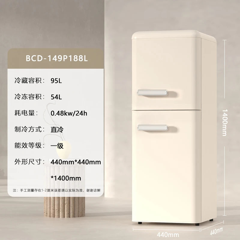 refrigerator retro single door double door small household kitchen refrigerated and frozen mini
