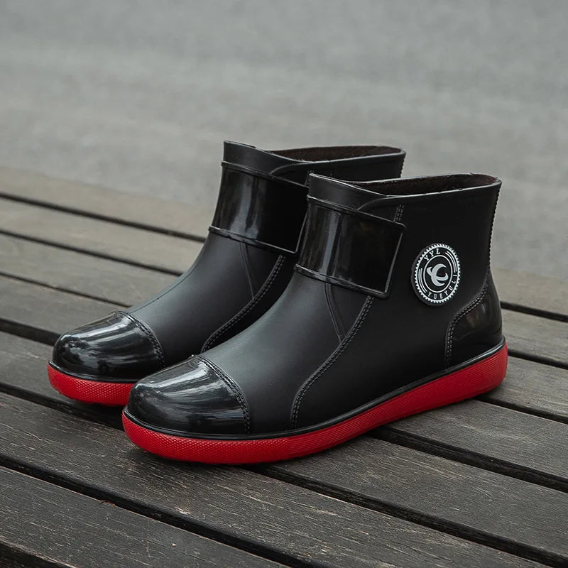 Botas 2024 Outdoor Man Boots Fashion Mens Rain Boots Four Seasons New Non-slip Comfortable Wear-resistant Men's Waterproof Shoes