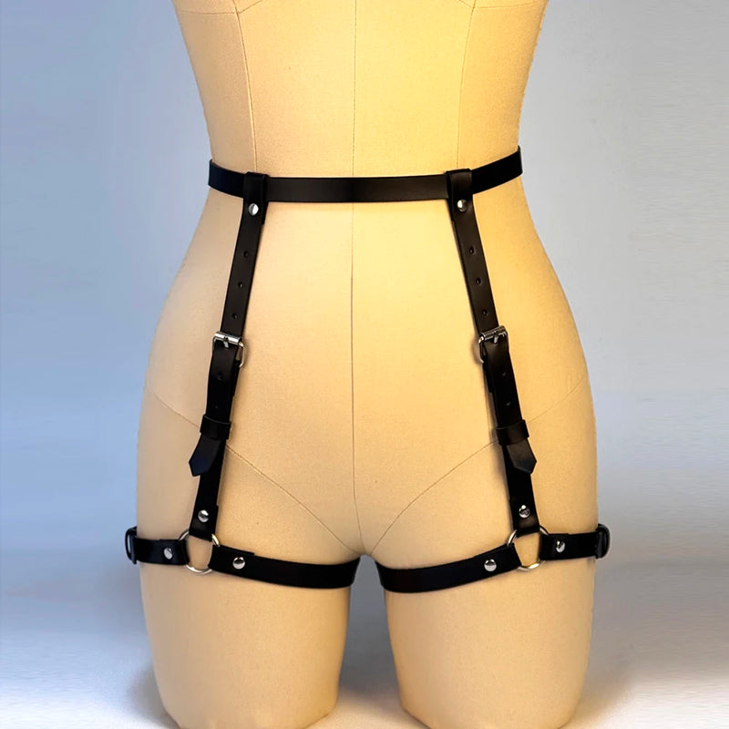 Women Fashion Waist Belt Leather Strap Chest Strap Suspenders for Women Decorative Harness Straps Gothic Clothing Accessorie