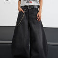 UP.THE Men's Black Baggy Wide Leg Jeans, Y2K Hip Hop | SAMAG