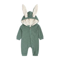 0-18M Newborn Baby Boys Girls Rompers Cotton Cartoon Bunny 3D Rabbit Ear Hoodie Overall Toddler Jumpsuit Infant Carnival Costume