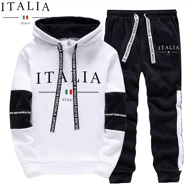 Italy Fashion Hooded Sweatshirt and Sweatpants Autumn | SAMAG