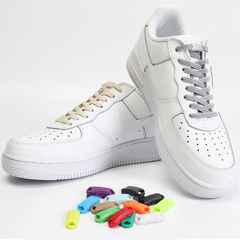 Elastic Shoe Laces Buckle Lock No Tie Shoelaces Sneakers Flat Woven Shoelace without Ties Kids Adult Rubber Bands for Shoes