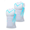 Summer Men Shapewear Ionic Shaping Vest Sleeveless Shirt Tight Compression Shirts Tank Top Body Shaper Breathable Ice Silk Vest