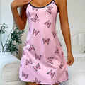 New Fashion Butterfly Print Nightgown for Women Black | SAMAG