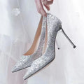 New Women's Elegant Shoes Sexy versatile high heels Sharp pointed fashion sequin shoes Trendy ladies slim pumps Mujer Zapatos