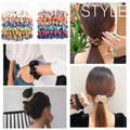 5/6pcs Soft Satin Elastic Scrunchies Set Women Girls Simple Ponytail Holders Imitation Silk Hair Ties Ropes